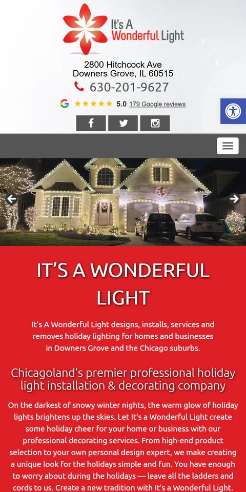 Home page of iawlight.com on a phone